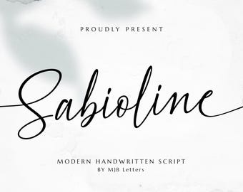 Sabioline Script Font – Elegant Modern Calligraphy Wedding and Cricut Font