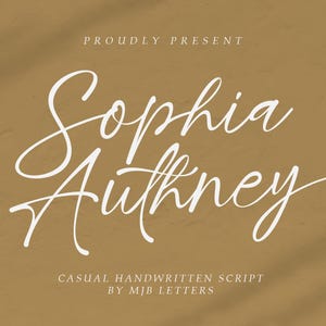 Sophia Authney - Calligraphy Font, Font Download, Digital Font, Feminine Font, Wedding Font, Cricut Font, Modern Handwritten, Logo Font