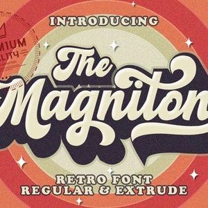 The Magniton - Vintage Font, Retro font, Procreate font, Logo font, Canva font, Branding font, Template font, Cricut font, Bold font