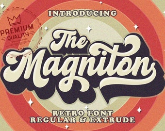 The Magniton - Vintage Font, Retro font, Procreate font, Logo font, Canva font, Branding font, Template font, Cricut font, Bold font