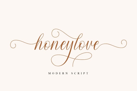Honeylove Romantic Font, Cute Font, Wedding Font, Wedding