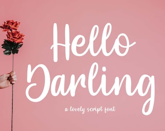 Hello Darling – Romantic Handwritten Script Font for Wedding, Cricut & Canva Use