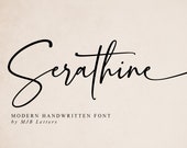 Serathine - Wedding Font, Elegant Calligraphy Script for Logo & Branding
