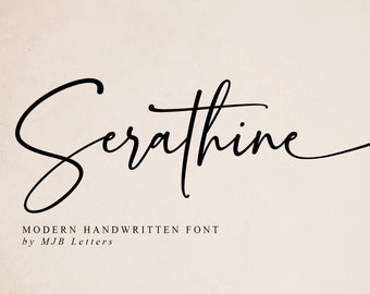 Serathine - Wedding Font, Elegant Calligraphy Script for Logo & Branding