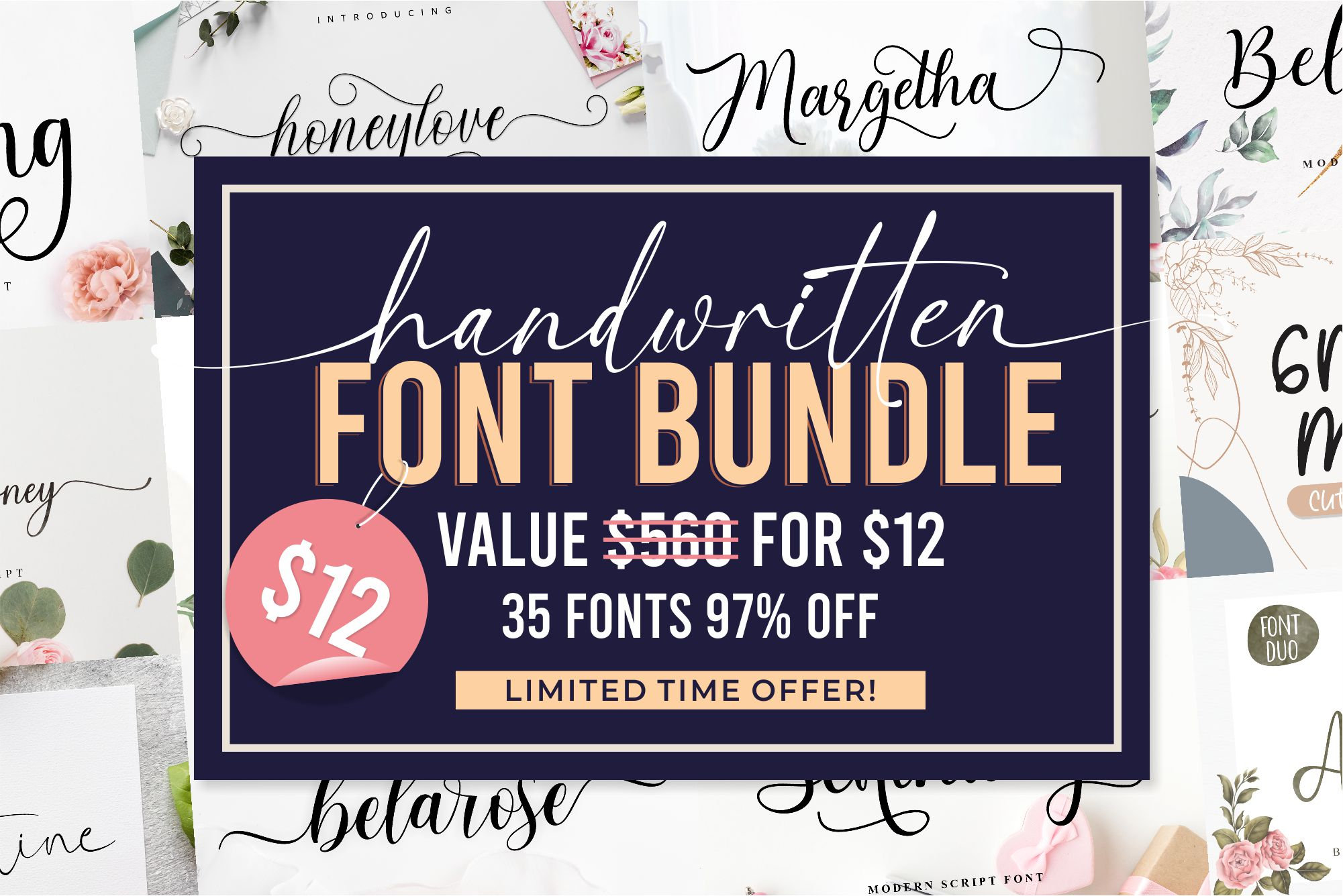 Buy Calligraphy Font Bundle Cricut Font Canva Font Branding Font 