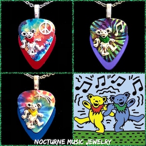 Dancing Bear Tie Dye Pendants