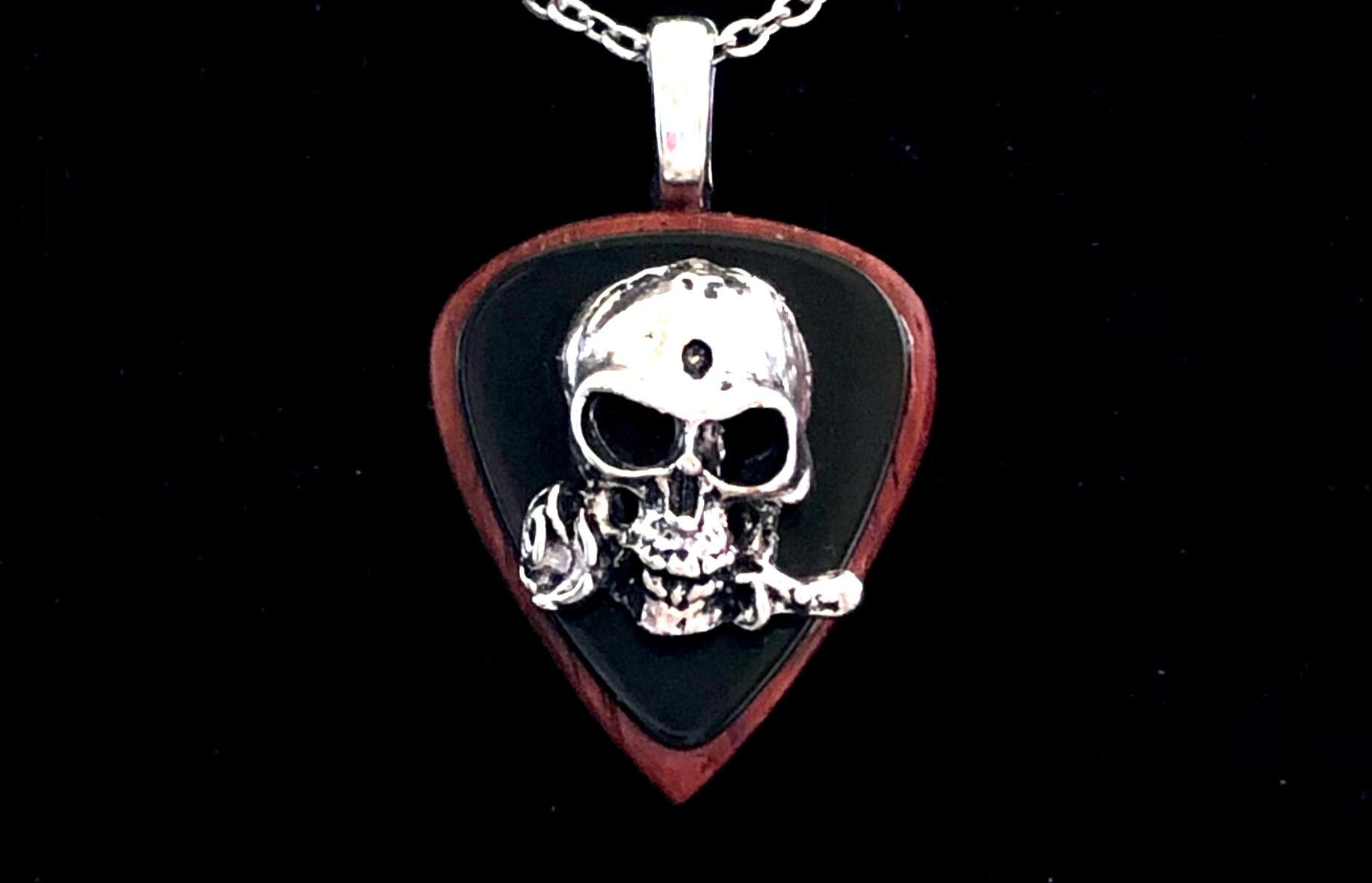 Large Biker Skull Wood Pendant - Etsy