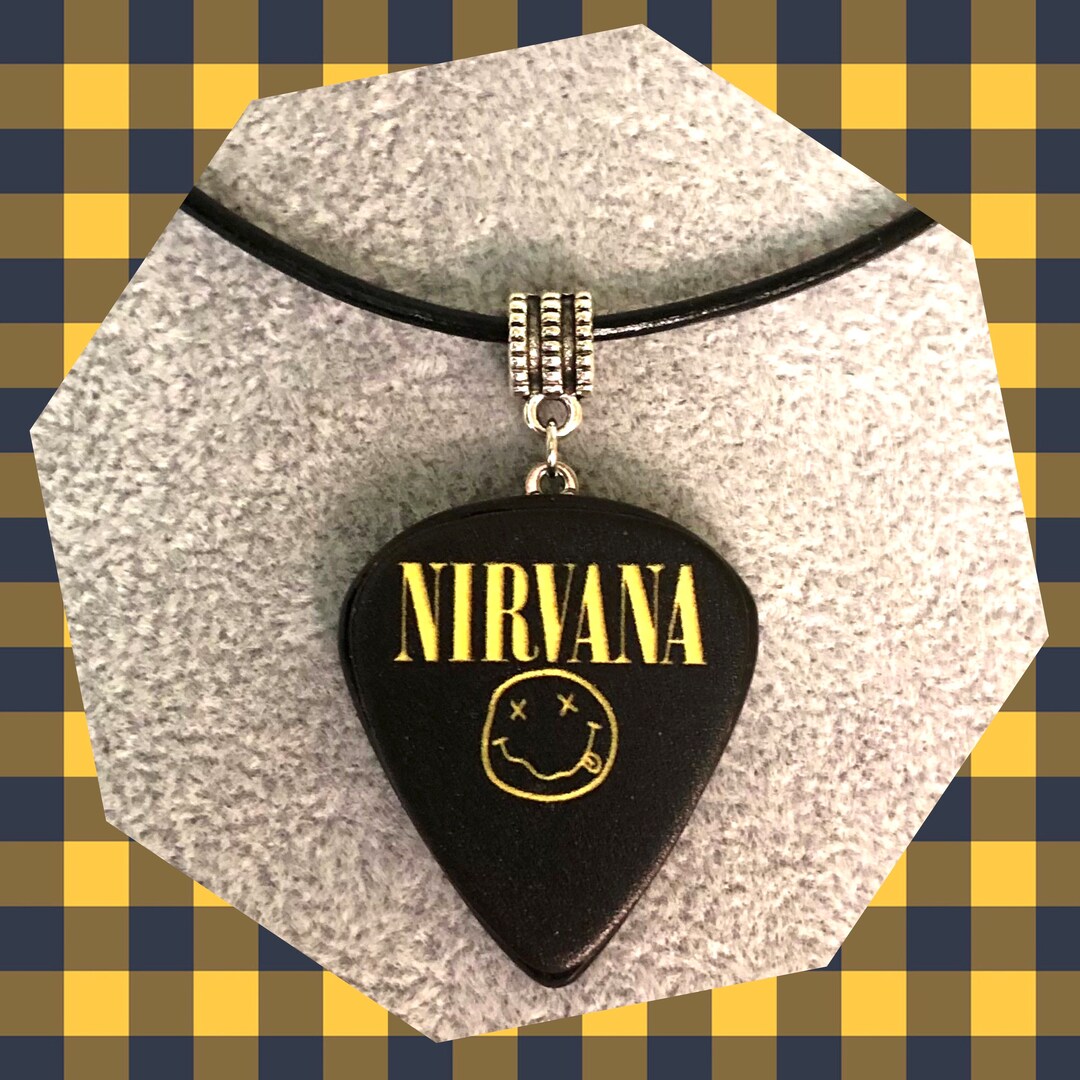 Nirvana Inspired Guitar Pick Pendant Etsy