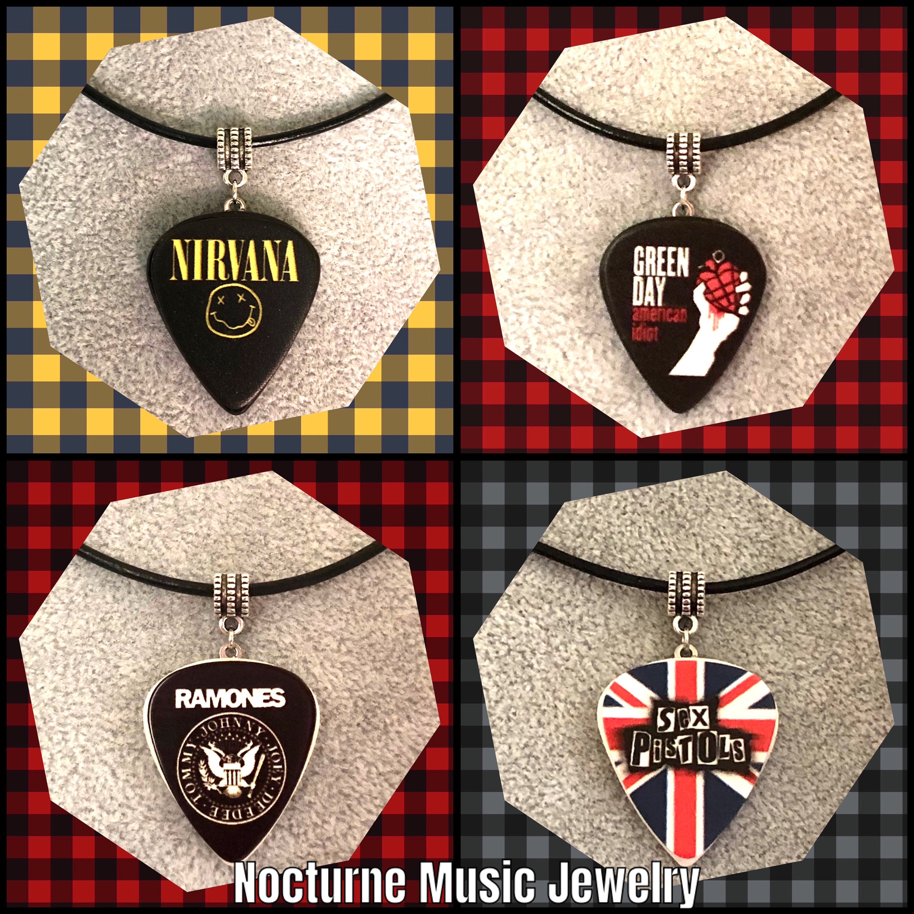 Nirvana Inspired Guitar Pick Pendant Etsy