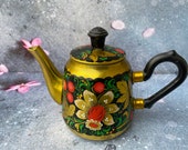 Soviet hand painted kettle - Russian Art Folk - Decorative Teapot