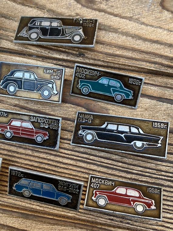 Soviet badges retro cars - automobile pins - image 3