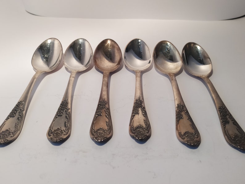 Serving Silverware for Kitchen Home Flatware Made in USSR Set of 6 Soviet Melchior dessert spoons 6.6 in original box