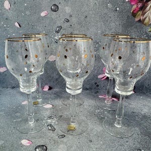 Set of 6 wine glasses - Bohemian Czech - made in Czechoslovakia
