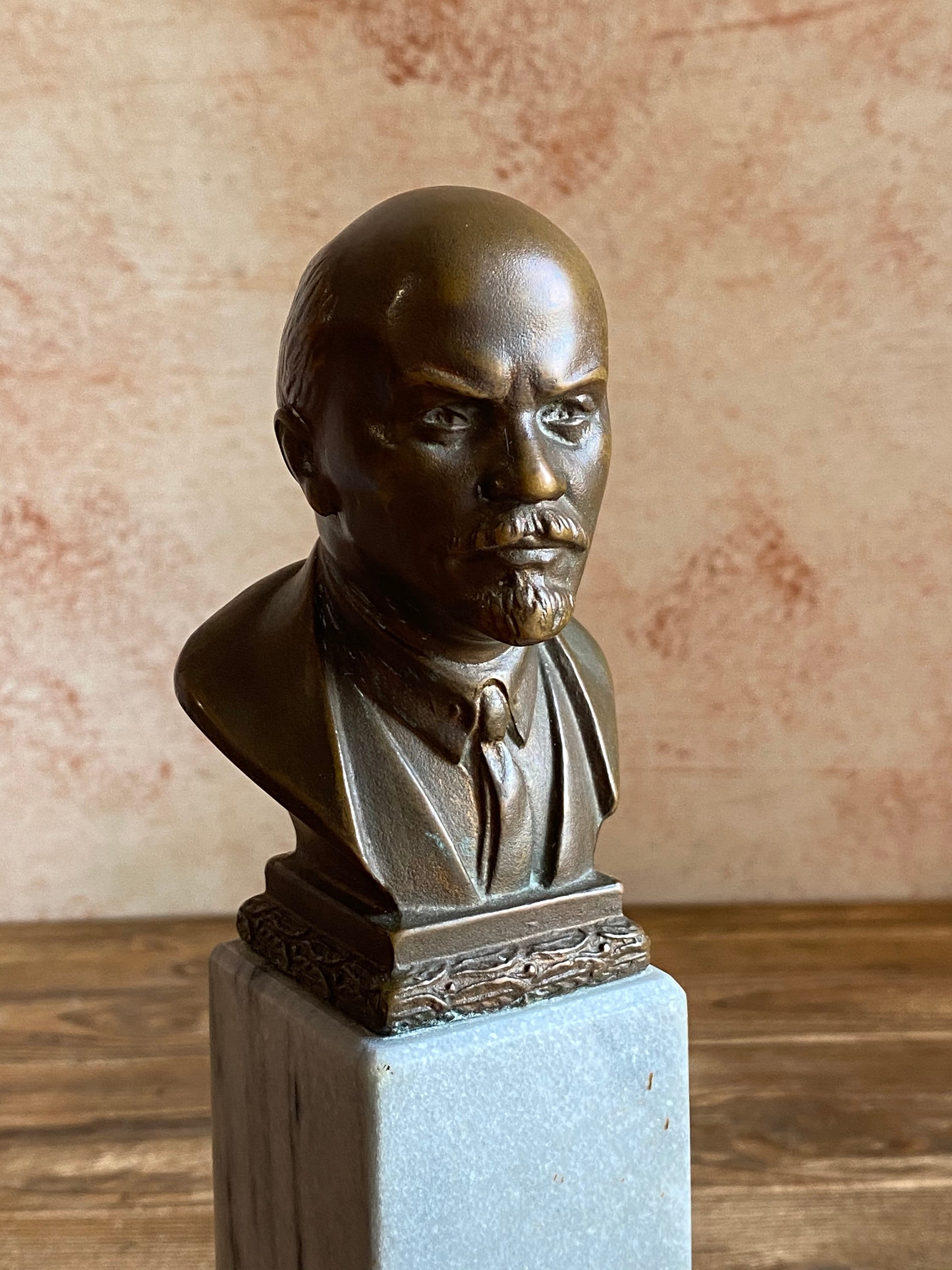 Bronze bust of Vladimir Lenin Soviet Figurine Desk Bust Etsy