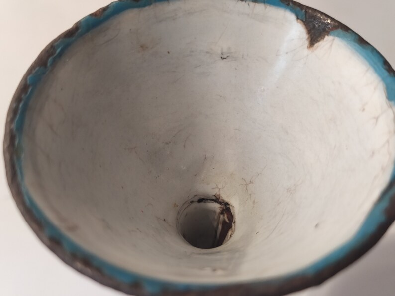 Soviet enameled funnel home kitchen decor works tool made in USSR