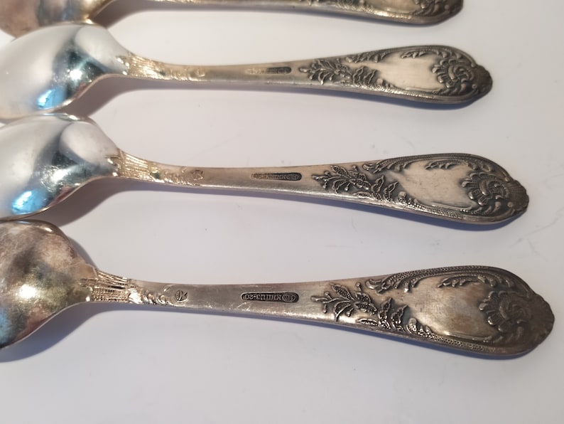 Serving Silverware for Kitchen Home Flatware Made in USSR Set of 6 Soviet Melchior dessert spoons 6.6 in original box