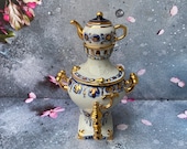Soviet porcelain samovar - Gzhel Factory - Russian porcelain Teapot - Kitchen Decor 3