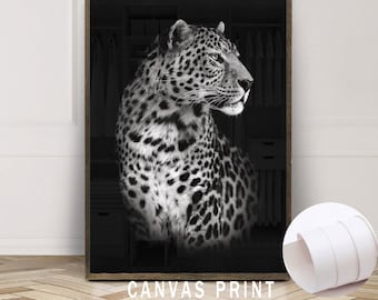 Office Wall Decor Snow leopard in the mountains Oil Painting Printed On Canvas