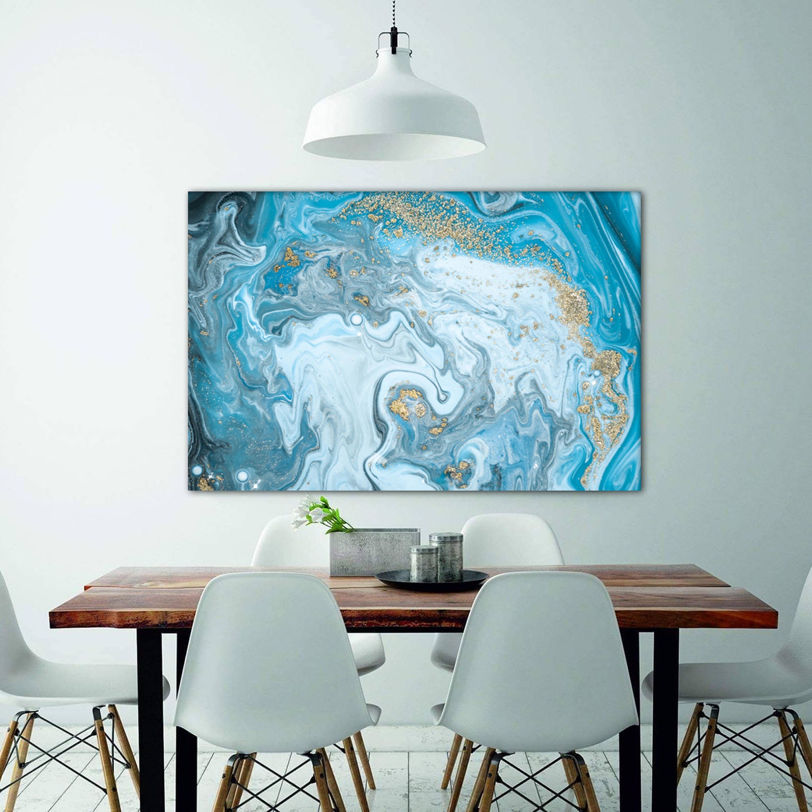 Blue Ocean Abstract Print Canvas Printed Wall Art Sea Wall | Etsy