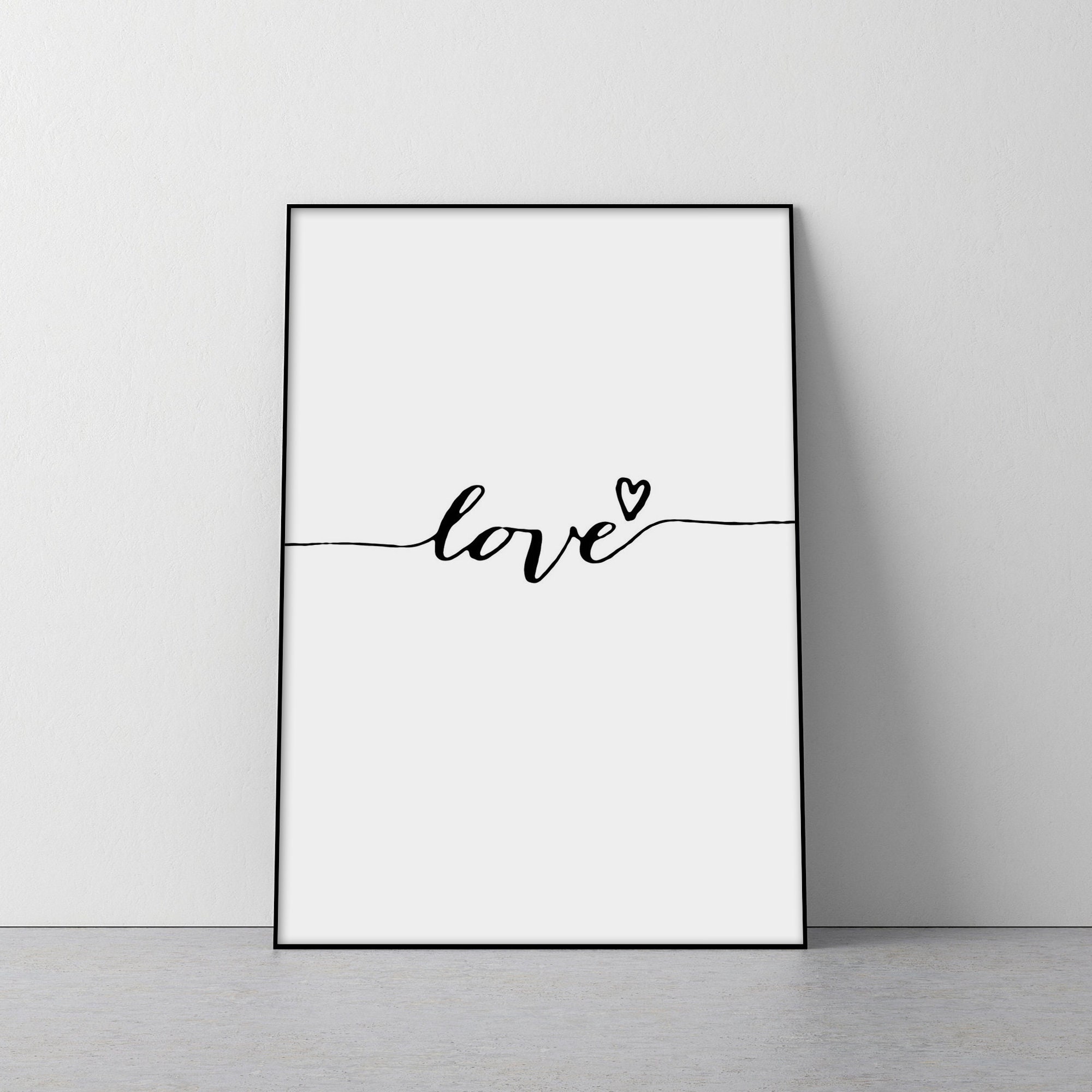 Love Script Printed Wall Art Printed Love Print Love Wall Art Etsy