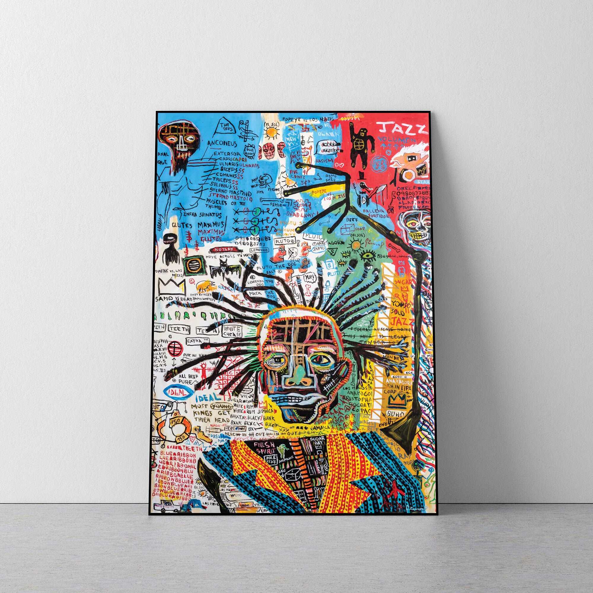 Jean-Michel Basquiat Wall Art Print Reproduction, Abstract Wall Pictu…
