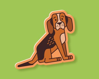 Beagle Hound Dog Vinyl Sticker, Laptop Decal