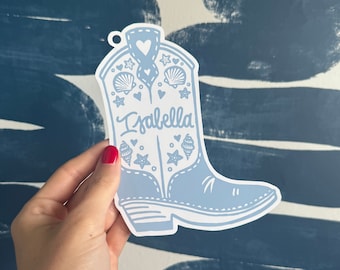 Coastal Cowgirl Bridesmaid Proposal Gift Tag, Personalized Boot, Toast on the Coast