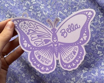 Butterfly Favor Tag, Personalized Place Card, Baby Shower, Bridal Shower