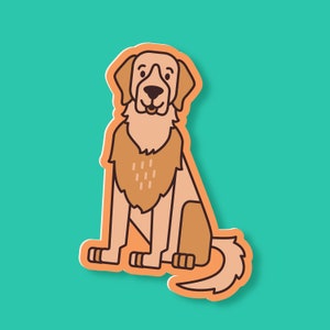 Golden Retriever, Golden Vinyl Dog Sticker - Dishwasher Safe, Durable for Water Bottles, Laptops, Phone Case, Crafting - Golden Doodle