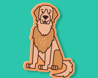 Golden Retriever Vinyl Sticker, Dog Mom Decal, Laptop Sticker
