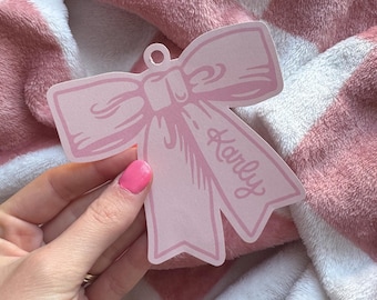 She's Tying The KNOT, Bow Shaped Bridesmaid Proposal Tag, Personalized Bridal Shower Place Card