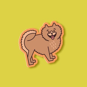 Pomeranian Vinyl Dog Sticker - Dishwasher Safe, Durable for Water Bottles, Laptops, Phone Case, Crafting