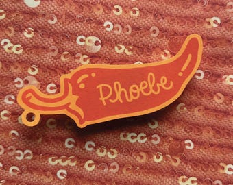 Hot Pepper Bridesmaid Proposal Tag, Customizable, Edgy Bachelorette Gift, Found Her Flame