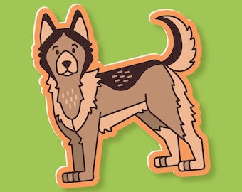 Siberian Husky Vinyl Sticker, Durable Dog Laptop Decal