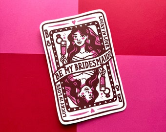Las Vegas Bachelorette Bridesmaid Proposal Card, Lucky in Love