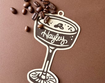 Espresso Martini Bridesmaid Name Tag, Gift Tag, Bachelorette Proposal, Love is Brewing, Cocktail Bridal Shower, Coffee, Place Card