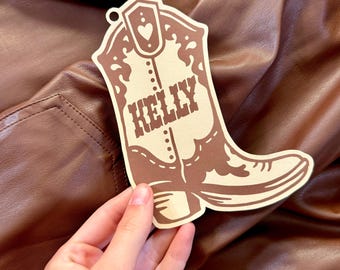 Cow Print Boot Nametag, Last Rodeo Bachelorette Party, Bridesmaid Proposal