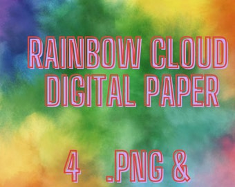 Rainbow Cloud Smoke Digital Paper Sublimation Print Backgrounds!  .PNG Only