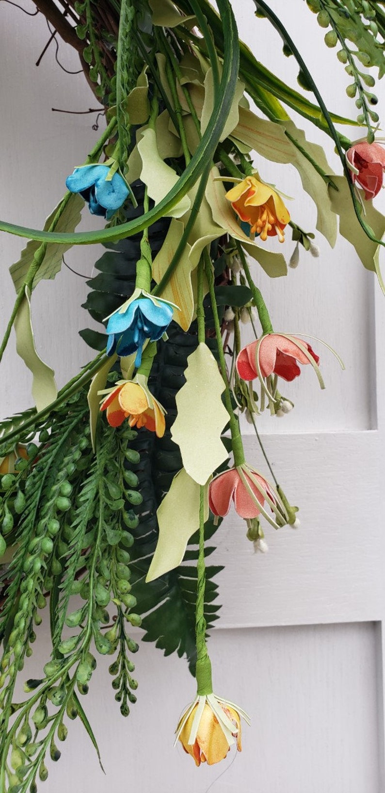 Teal Wildflower Wreath
