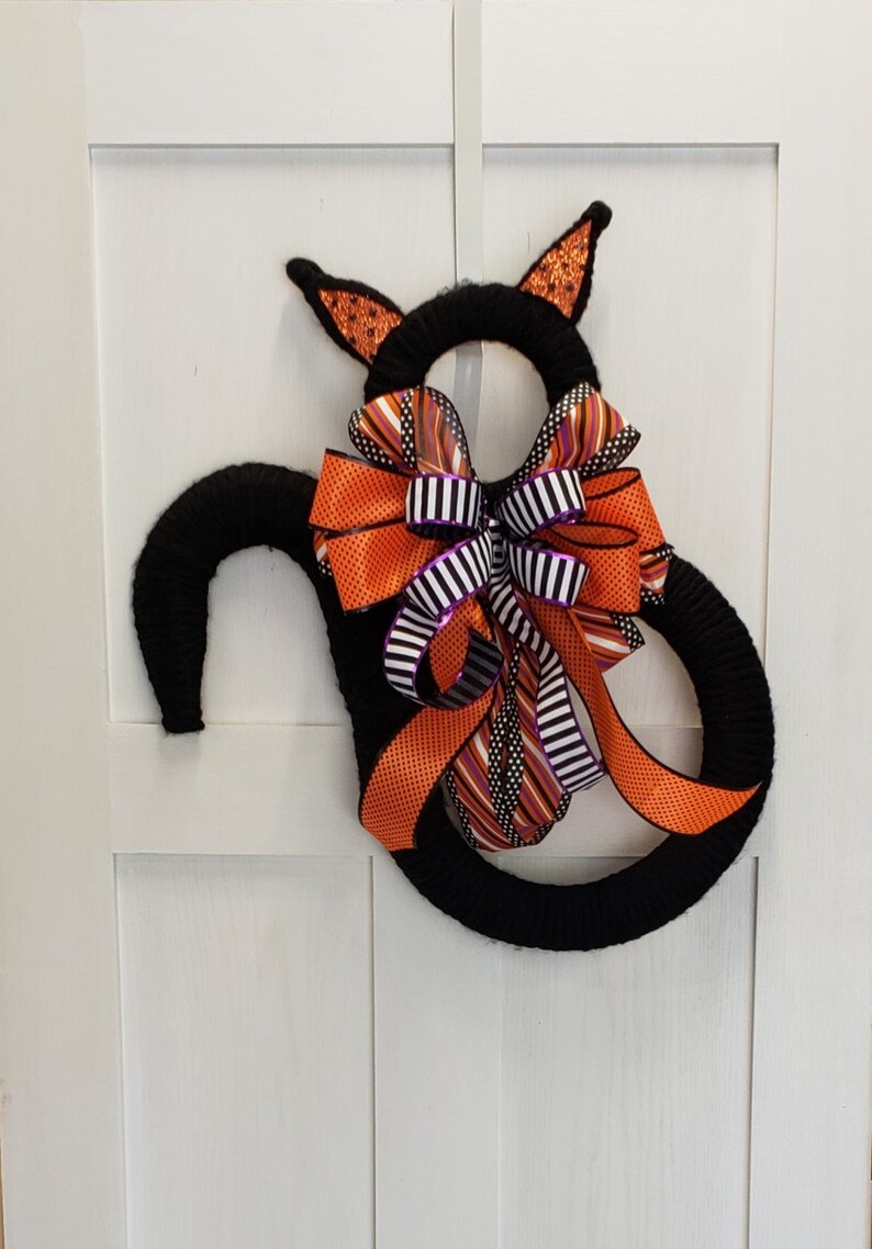 Cat Door Hanger Wall Decor Halloween Etsy