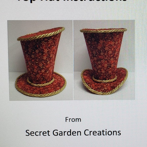 Top Hat Pattern, Instructions, Tutorial, DIY, Templates, Directions