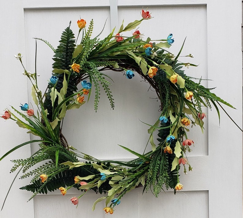 Teal Wildflower Wreath