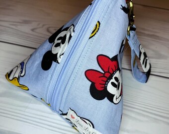 Pyramid pouch/air pods/pod/makeup/cosmetic/travel/diaper bag/accessories/zippered pouch/carry on/ luggage storage/purse/clutch/mickey mouse