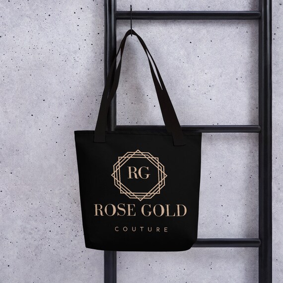 Rose Gold Couture Tote Bag black Etsy UK