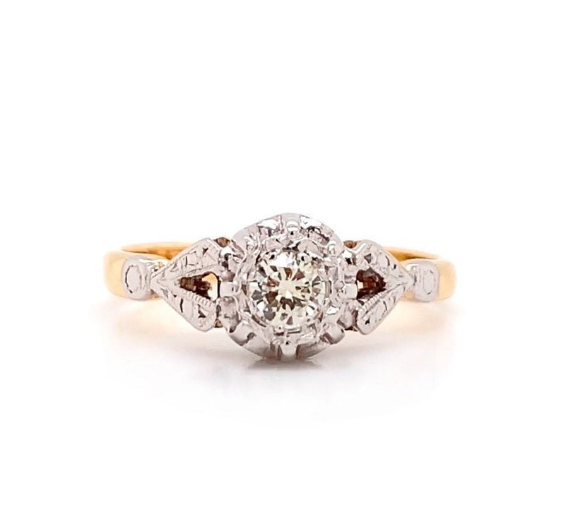 Gorgeous Vintage Platinum-gold & Diamond Engagement Ring | Etsy