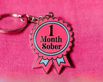 1 Month Sober by Sober Girl Society Keyring