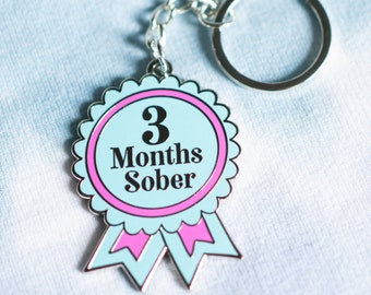 3 Months Sober Keyring by Sober Girl Society