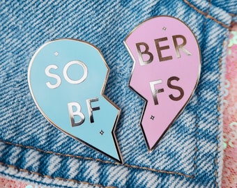 Sober BFF 2-part pin badge by Sober Girl Society
