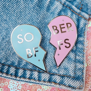 Sober BFF 2-part pin badge by Sober Girl Society