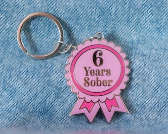 6 Year Sober Keyring by Sober Girl Society